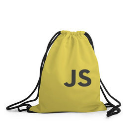 Рюкзак-мешок 3D с принтом JavaScript в Белгороде, 100% полиэстер | плотность ткани — 200 г/м2, размер — 35 х 45 см; лямки — толстые шнурки, застежка на шнуровке, без карманов и подкладки | Тематика изображения на принте: javascript | js