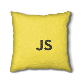 Подушка 3D с принтом JavaScript в Белгороде, наволочка – 100% полиэстер, наполнитель – холлофайбер (легкий наполнитель, не вызывает аллергию). | состоит из подушки и наволочки. Наволочка на молнии, легко снимается для стирки | Тематика изображения на принте: javascript | js
