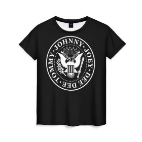 Женская футболка 3D с принтом The Ramones в Белгороде, 100% полиэфир ( синтетическое хлопкоподобное полотно) | прямой крой, круглый вырез горловины, длина до линии бедер | punk | ramones | rock | панк | рамонс | рок