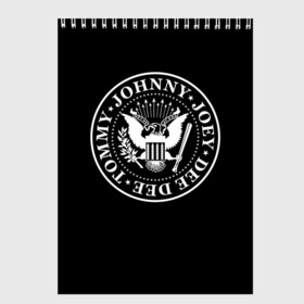 Скетчбук с принтом The Ramones в Белгороде, 100% бумага
 | 48 листов, плотность листов — 100 г/м2, плотность картонной обложки — 250 г/м2. Листы скреплены сверху удобной пружинной спиралью | punk | ramones | rock | панк | рамонс | рок