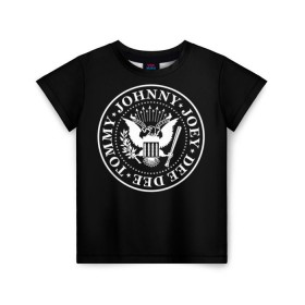 Детская футболка 3D с принтом The Ramones в Белгороде, 100% гипоаллергенный полиэфир | прямой крой, круглый вырез горловины, длина до линии бедер, чуть спущенное плечо, ткань немного тянется | punk | ramones | rock | панк | рамонс | рок