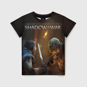 Детская футболка 3D с принтом Shadow of War 8 в Белгороде, 100% гипоаллергенный полиэфир | прямой крой, круглый вырез горловины, длина до линии бедер, чуть спущенное плечо, ткань немного тянется | lord of the rings