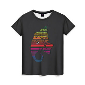 Женская футболка 3D с принтом Индийский слон в Белгороде, 100% полиэфир ( синтетическое хлопкоподобное полотно) | прямой крой, круглый вырез горловины, длина до линии бедер | india | будда | буддизм | индия | орнамент индии | символика индии | слон | хинди | этнический узор