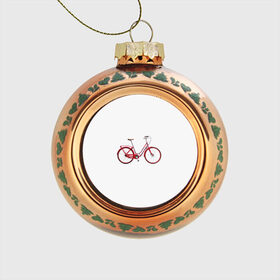 Стеклянный ёлочный шар с принтом Велосипед в Белгороде, Стекло | Диаметр: 80 мм | bicycle | байсикл | велик | красный | москва | педали