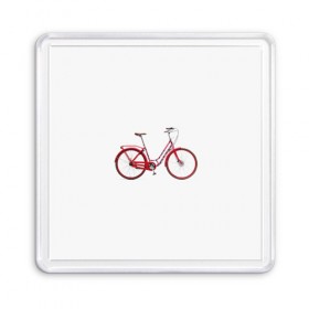 Магнит 55*55 с принтом Велосипед в Белгороде, Пластик | Размер: 65*65 мм; Размер печати: 55*55 мм | bicycle | байсикл | велик | красный | москва | педали