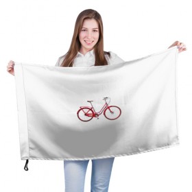 Флаг 3D с принтом Велосипед в Белгороде, 100% полиэстер | плотность ткани — 95 г/м2, размер — 67 х 109 см. Принт наносится с одной стороны | bicycle | байсикл | велик | красный | москва | педали