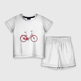 Детский костюм с шортами 3D с принтом Велосипед в Белгороде,  |  | bicycle | байсикл | велик | красный | москва | педали
