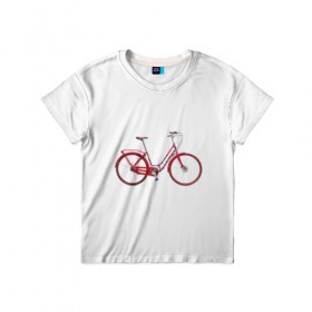 Детская футболка 3D с принтом Велосипед в Белгороде, 100% гипоаллергенный полиэфир | прямой крой, круглый вырез горловины, длина до линии бедер, чуть спущенное плечо, ткань немного тянется | Тематика изображения на принте: bicycle | байсикл | велик | красный | москва | педали