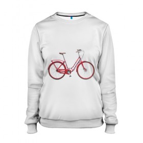 Женский свитшот 3D с принтом Велосипед в Белгороде, 100% полиэстер с мягким внутренним слоем | круглый вырез горловины, мягкая резинка на манжетах и поясе, свободная посадка по фигуре | bicycle | байсикл | велик | красный | москва | педали