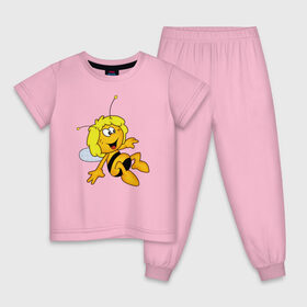 Детская пижама хлопок с принтом пчелка Майя в Белгороде, 100% хлопок |  брюки и футболка прямого кроя, без карманов, на брюках мягкая резинка на поясе и по низу штанин
 | вилли | майя | мая | пчелка | пчёлка майя | флип