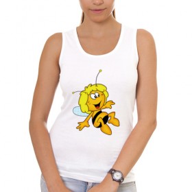 Женская майка хлопок с принтом пчелка Майя в Белгороде, 95% хлопок, 5% эластан |  | вилли | майя | мая | пчелка | пчёлка майя | флип