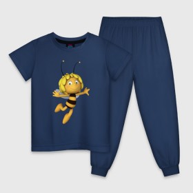 Детская пижама хлопок с принтом пчелка Майя в Белгороде, 100% хлопок |  брюки и футболка прямого кроя, без карманов, на брюках мягкая резинка на поясе и по низу штанин
 | вилли | майя | мая | пчелка | пчёлка майя | флип