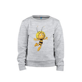 Детский свитшот хлопок с принтом пчелка Майя в Белгороде, 100% хлопок | круглый вырез горловины, эластичные манжеты, пояс и воротник | Тематика изображения на принте: вилли | майя | мая | пчелка | пчёлка майя | флип