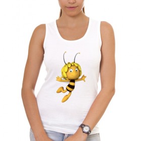 Женская майка хлопок с принтом пчелка Майя в Белгороде, 95% хлопок, 5% эластан |  | Тематика изображения на принте: вилли | майя | мая | пчелка | пчёлка майя | флип