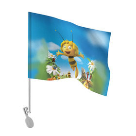 Флаг для автомобиля с принтом Пчелка Майя в Белгороде, 100% полиэстер | Размер: 30*21 см | вилли | майя | мая | пчелка | пчёлка майя | флип