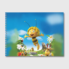 Альбом для рисования с принтом Пчелка Майя в Белгороде, 100% бумага
 | матовая бумага, плотность 200 мг. | вилли | майя | мая | пчелка | пчёлка майя | флип