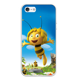 Чехол для iPhone 5/5S матовый с принтом Пчелка Майя в Белгороде, Силикон | Область печати: задняя сторона чехла, без боковых панелей | вилли | майя | мая | пчелка | пчёлка майя | флип
