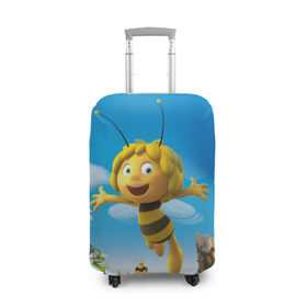 Чехол для чемодана 3D с принтом Пчелка Майя в Белгороде, 86% полиэфир, 14% спандекс | двустороннее нанесение принта, прорези для ручек и колес | вилли | майя | мая | пчелка | пчёлка майя | флип