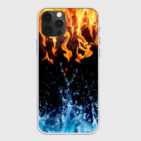 Чехол для iPhone 12 Pro Max с принтом Две стихии в Белгороде, Силикон |  | cold | fire | ice | вода water | лёд | огонь | пламя | стихиz | холод