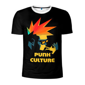 Мужская футболка 3D спортивная с принтом Punk culture в Белгороде, 100% полиэстер с улучшенными характеристиками | приталенный силуэт, круглая горловина, широкие плечи, сужается к линии бедра | music | punk | ирокез | музыка | панк | панк музыка | рок | рок музыка | суб культура