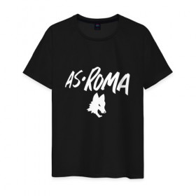 Мужская футболка хлопок с принтом A S Roma - White Graphic в Белгороде, 100% хлопок | прямой крой, круглый вырез горловины, длина до линии бедер, слегка спущенное плечо. | 