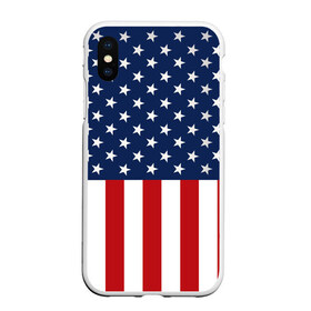 Чехол для iPhone XS Max матовый с принтом Флаг США в Белгороде, Силикон | Область печати: задняя сторона чехла, без боковых панелей | Тематика изображения на принте: flag | usa | патриотизм | сша | флаг