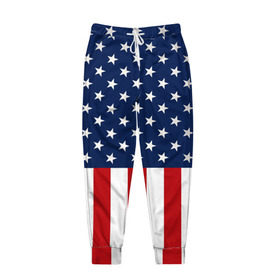 Мужские брюки 3D с принтом Флаг США в Белгороде, 100% полиэстер | манжеты по низу, эластичный пояс регулируется шнурком, по бокам два кармана без застежек, внутренняя часть кармана из мелкой сетки | flag | usa | патриотизм | сша | флаг