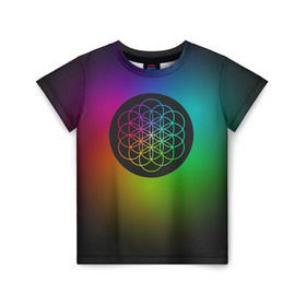 Детская футболка 3D с принтом Coldplay в Белгороде, 100% гипоаллергенный полиэфир | прямой крой, круглый вырез горловины, длина до линии бедер, чуть спущенное плечо, ткань немного тянется | cold play | rock | колд плей | колд плэй | колдплей | колдплэй | рок