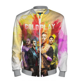 Мужской бомбер 3D с принтом Coldplay в Белгороде, 100% полиэстер | застегивается на молнию, по бокам два кармана без застежек, по низу бомбера и на воротнике - эластичная резинка | cold play | rock | колд плей | колд плэй | колдплей | колдплэй | рок