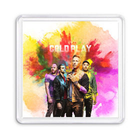 Магнит 55*55 с принтом Coldplay в Белгороде, Пластик | Размер: 65*65 мм; Размер печати: 55*55 мм | cold play | rock | колд плей | колд плэй | колдплей | колдплэй | рок