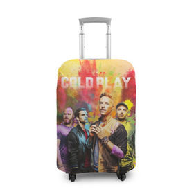 Чехол для чемодана 3D с принтом Coldplay в Белгороде, 86% полиэфир, 14% спандекс | двустороннее нанесение принта, прорези для ручек и колес | cold play | rock | колд плей | колд плэй | колдплей | колдплэй | рок