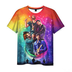 Мужская футболка 3D с принтом Coldplay в Белгороде, 100% полиэфир | прямой крой, круглый вырез горловины, длина до линии бедер | 