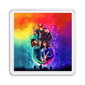 Магнит 55*55 с принтом Coldplay в Белгороде, Пластик | Размер: 65*65 мм; Размер печати: 55*55 мм | 