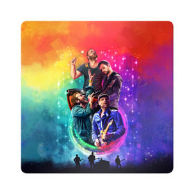 Магнит виниловый Квадрат с принтом Coldplay в Белгороде, полимерный материал с магнитным слоем | размер 9*9 см, закругленные углы | 