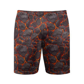 Мужские шорты 3D спортивные с принтом Голем в Белгороде,  |  | вулкан | голем | демон | жара | камень | лава | огонь | пламя | солнце