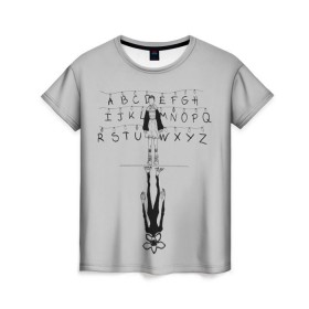 Женская футболка 3D с принтом Лампочки в Белгороде, 100% полиэфир ( синтетическое хлопкоподобное полотно) | прямой крой, круглый вырез горловины, длина до линии бедер | stranger things | гирлянда | очень странные дела