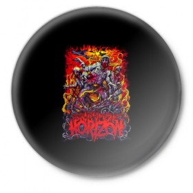 Значок с принтом Зомби Bring Me the Horizon в Белгороде,  металл | круглая форма, металлическая застежка в виде булавки | 