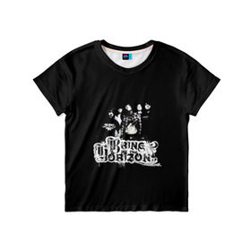 Детская футболка 3D с принтом Группа Bring Me the Horizon в Белгороде, 100% гипоаллергенный полиэфир | прямой крой, круглый вырез горловины, длина до линии бедер, чуть спущенное плечо, ткань немного тянется | 