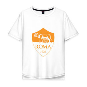 Мужская футболка хлопок Oversize с принтом A S Roma - Autumn Top в Белгороде, 100% хлопок | свободный крой, круглый ворот, “спинка” длиннее передней части | as roma | roma | рома | футбол
