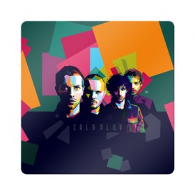 Магнит виниловый Квадрат с принтом Coldplay в Белгороде, полимерный материал с магнитным слоем | размер 9*9 см, закругленные углы | cold play | rock | колд плей | колд плэй | колдплей | колдплэй | рок