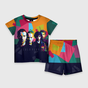 Детский костюм с шортами 3D с принтом Coldplay в Белгороде,  |  | cold play | rock | колд плей | колд плэй | колдплей | колдплэй | рок