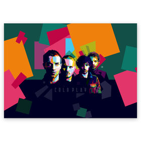Поздравительная открытка с принтом Coldplay в Белгороде, 100% бумага | плотность бумаги 280 г/м2, матовая, на обратной стороне линовка и место для марки
 | cold play | rock | колд плей | колд плэй | колдплей | колдплэй | рок