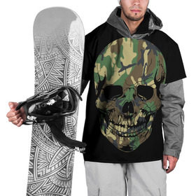 Накидка на куртку 3D с принтом Череп Армия в Белгороде, 100% полиэстер |  | army | biker | ffm | skeleton | skull | армия | байкер | камуфляж | каска | скелет | череп | шлем