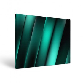 Холст прямоугольный с принтом Emerald lines в Белгороде, 100% ПВХ |  | абстракция | геометрия | зеленый