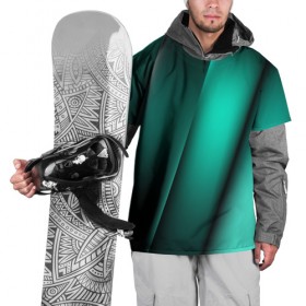 Накидка на куртку 3D с принтом Emerald lines в Белгороде, 100% полиэстер |  | абстракция | геометрия | зеленый