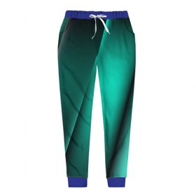 Женские брюки 3D с принтом Emerald lines в Белгороде, полиэстер 100% | прямой крой, два кармана без застежек по бокам, с мягкой трикотажной резинкой на поясе и по низу штанин. В поясе для дополнительного комфорта — широкие завязки | абстракция | геометрия | зеленый