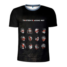Мужская футболка 3D спортивная с принтом Thirteen Reasons Why в Белгороде, 100% полиэстер с улучшенными характеристиками | приталенный силуэт, круглая горловина, широкие плечи, сужается к линии бедра | 13 reasons why | 13 причин почему