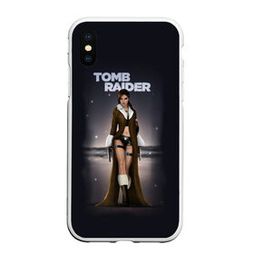 Чехол для iPhone XS Max матовый с принтом TOMB RAIDER в Белгороде, Силикон | Область печати: задняя сторона чехла, без боковых панелей | game | girl | gun | lara croft | tomb raider | девушка | игра | оружие | пистолет