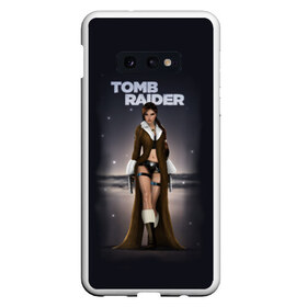 Чехол для Samsung S10E с принтом TOMB RAIDER в Белгороде, Силикон | Область печати: задняя сторона чехла, без боковых панелей | game | girl | gun | lara croft | tomb raider | девушка | игра | оружие | пистолет