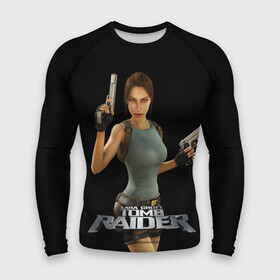 Мужской рашгард 3D с принтом TOMB RAIDER в Белгороде,  |  | Тематика изображения на принте: game | girl | gun | lara croft | tomb raider | девушка | игра | оружие | пистолет